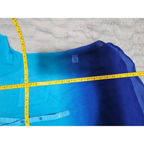 Liz Claiborne Sheer Ombre 3/4 Sleeve Blouse Medium - Picture 4 of 5